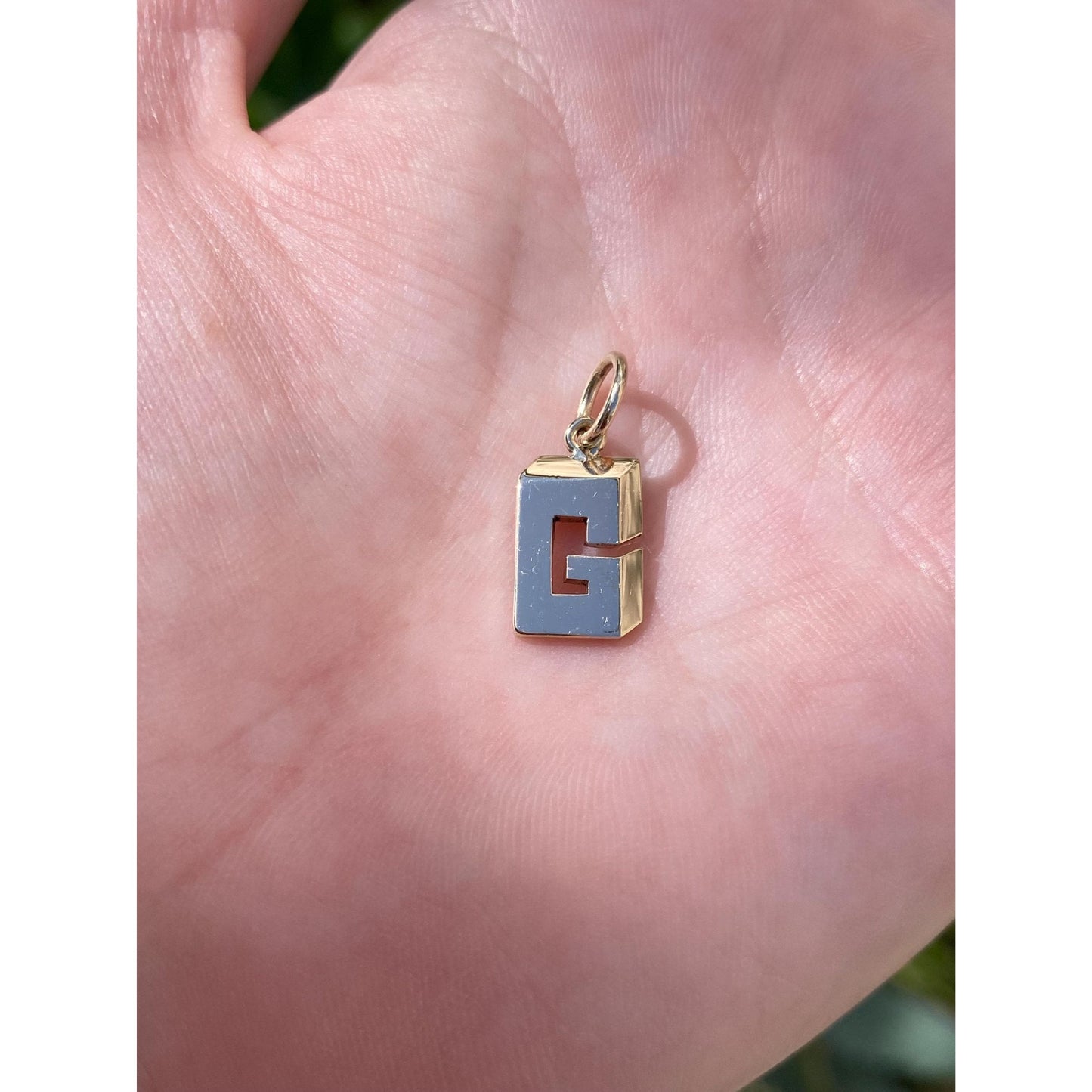 Vintage Solid 14k Yellow Gold Initial 'G' Charm