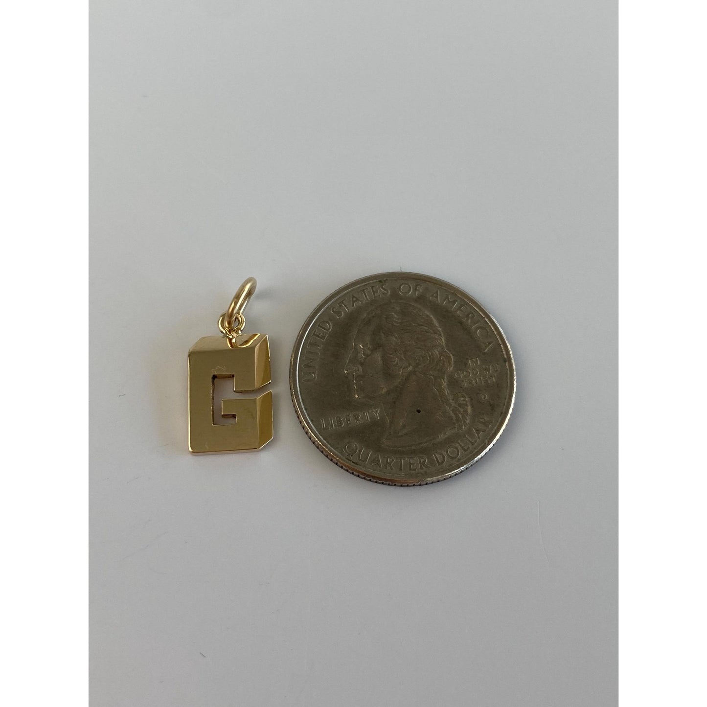 Vintage Solid 14k Yellow Gold Initial 'G' Charm