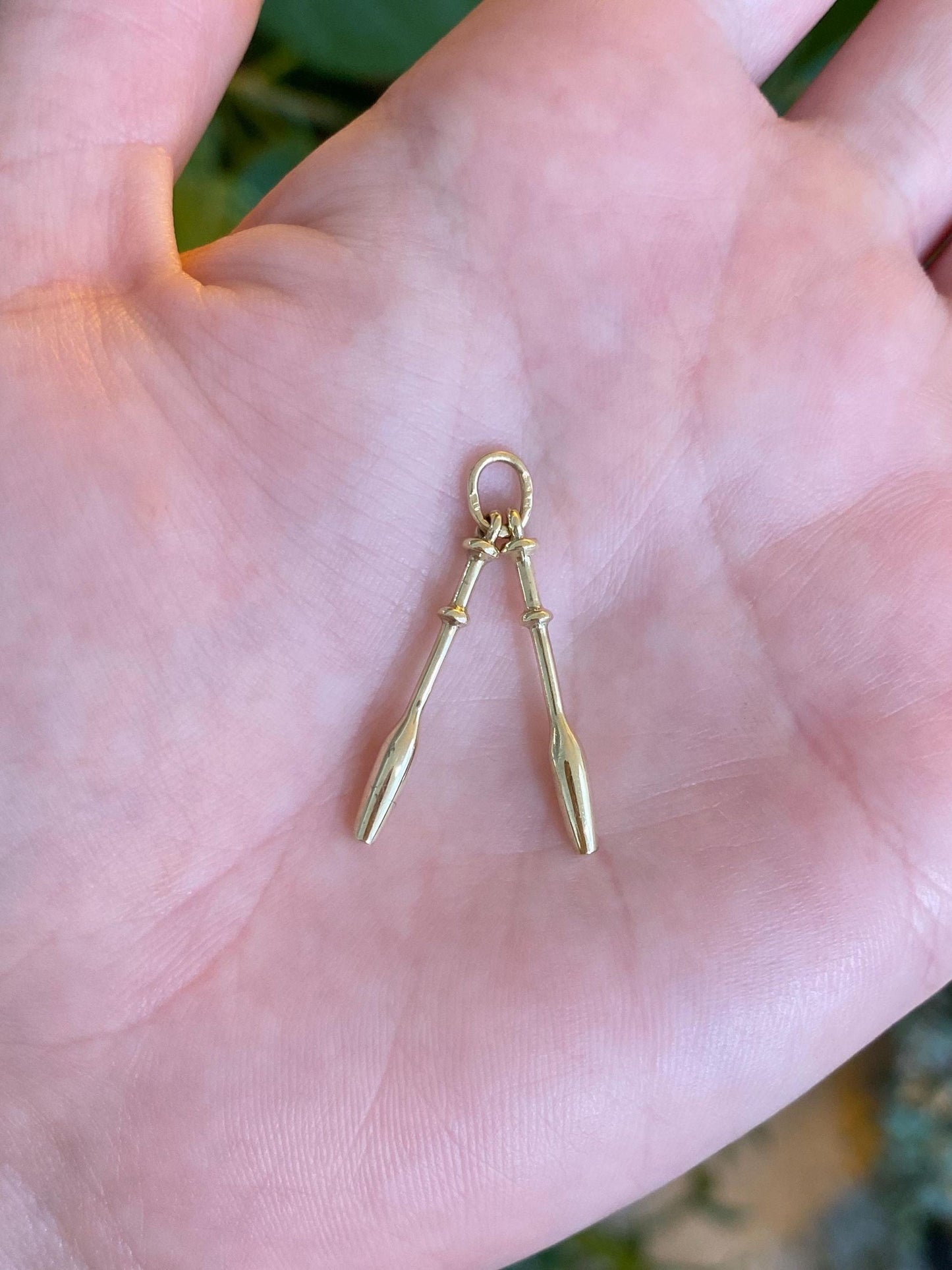 Vintage Solid 14k Yellow Gold Stick Charm