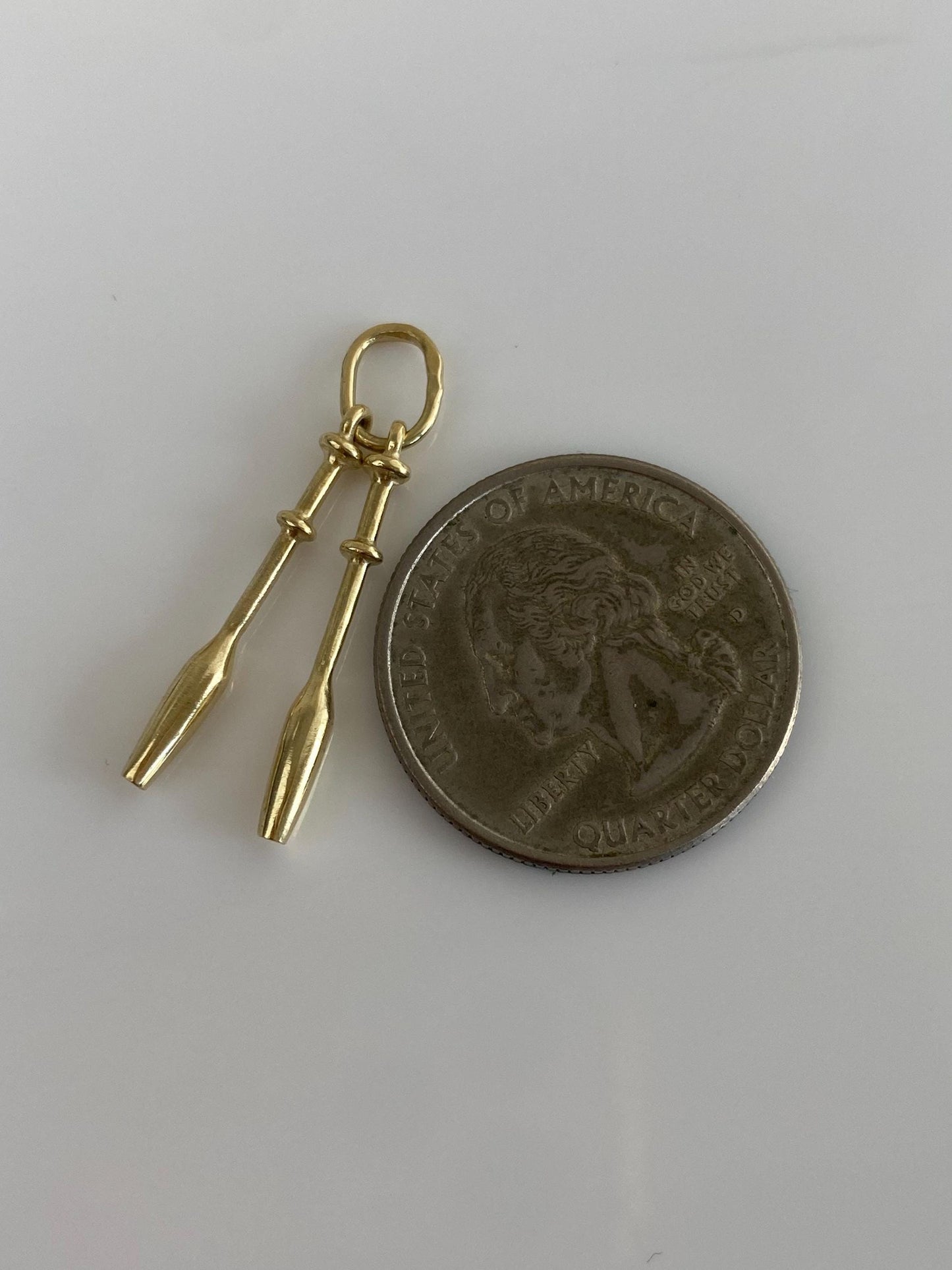 Vintage Solid 14k Yellow Gold Stick Charm