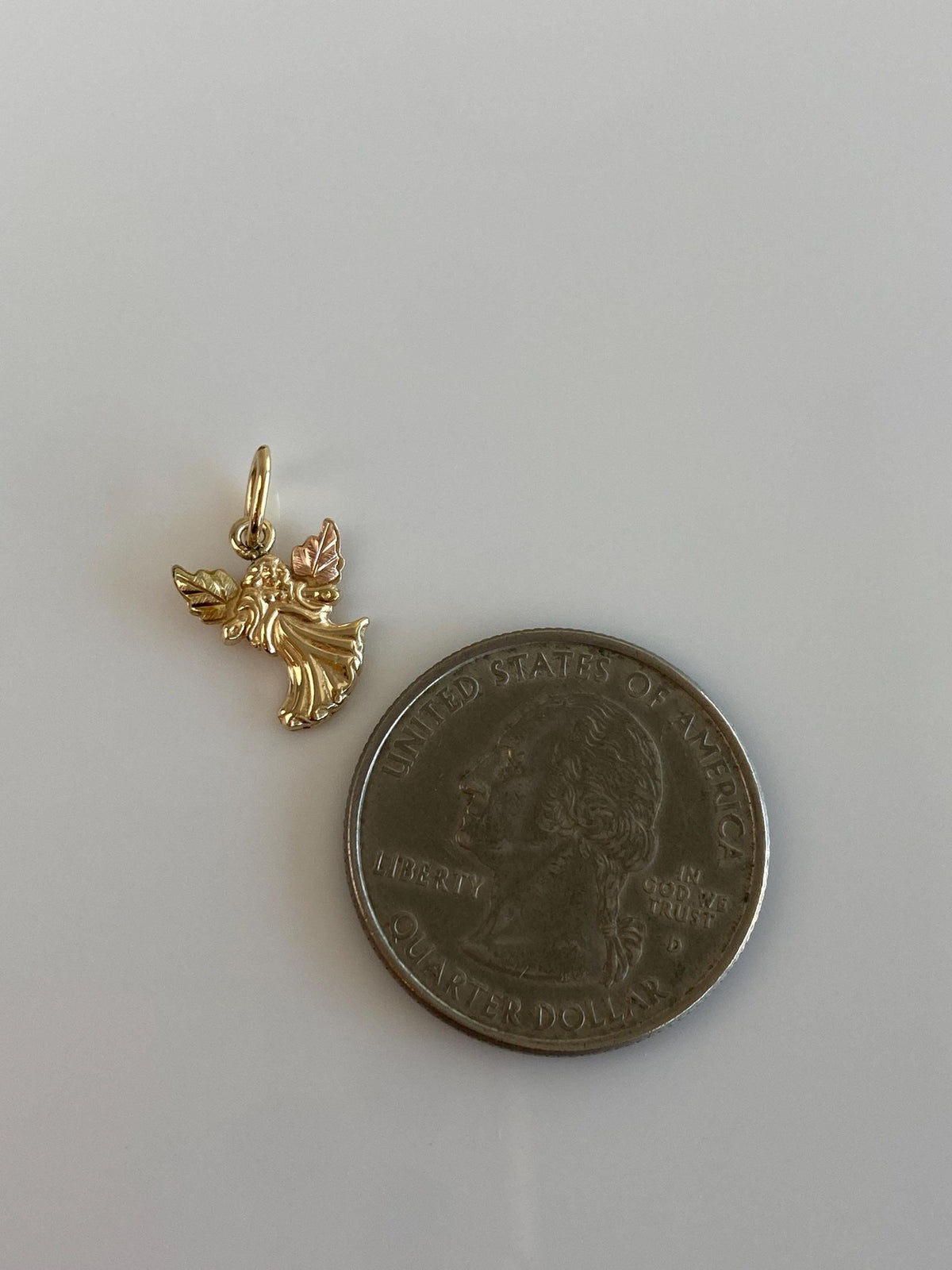 Vintage Solid 10k Black Hills Gold Angel Charm