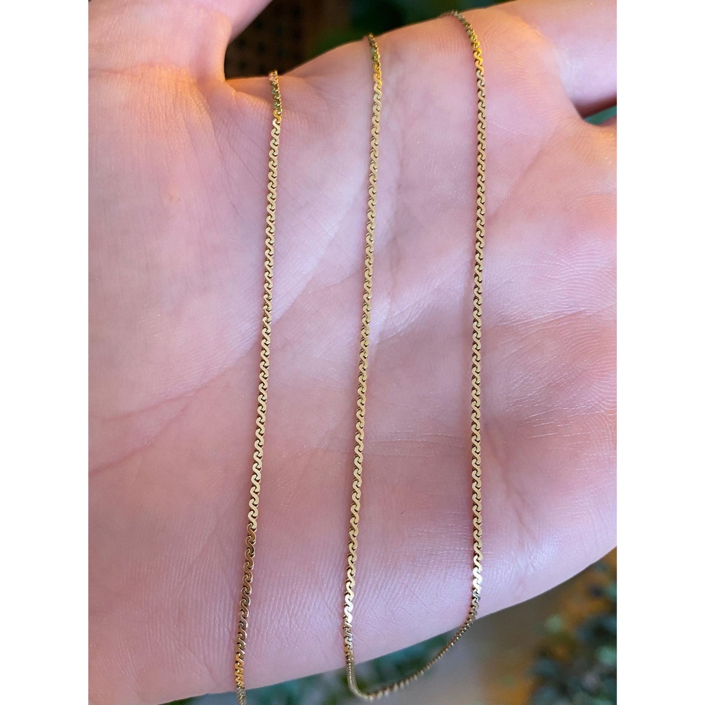 Vintage Solid 14k Yellow Gold Serpentine Chain Necklace - 19.75 inches