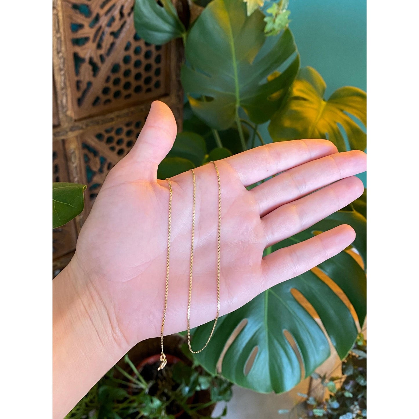 Vintage Solid 14k Yellow Gold Serpentine Chain Necklace - 19.75 inches