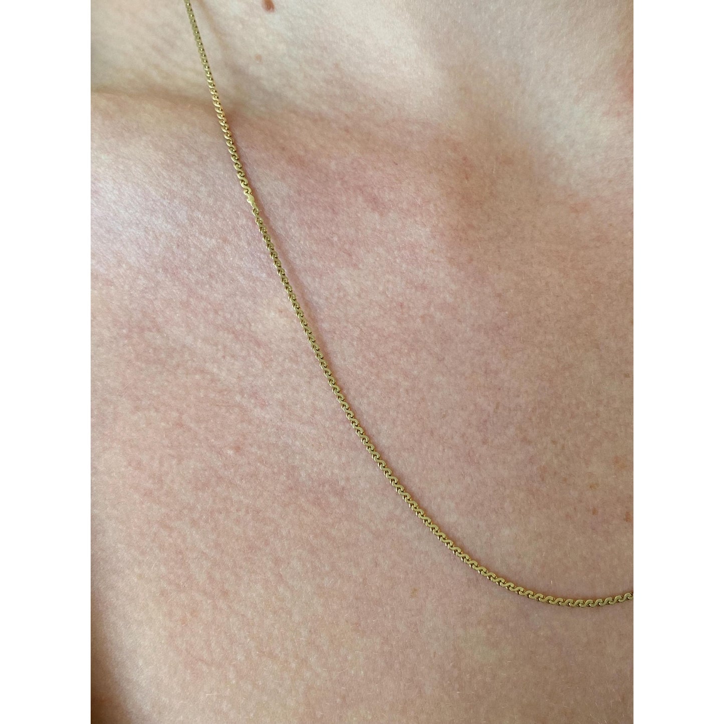 Vintage Solid 14k Yellow Gold Serpentine Chain Necklace - 19.75 inches