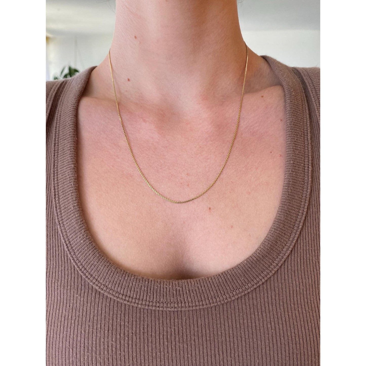 Vintage Solid 14k Yellow Gold Serpentine Chain Necklace - 19.75 inches