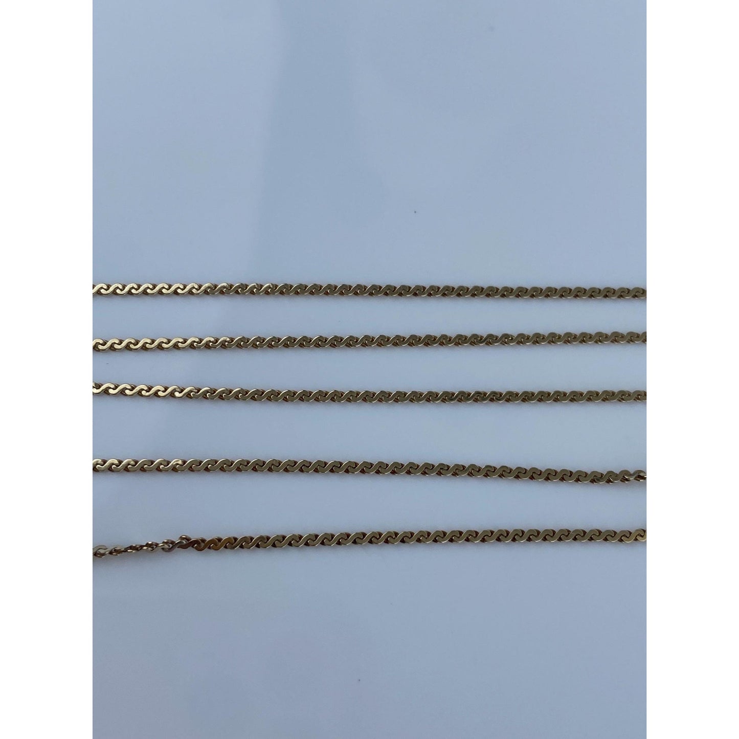 Vintage Solid 14k Yellow Gold Serpentine Chain Necklace - 19.75 inches