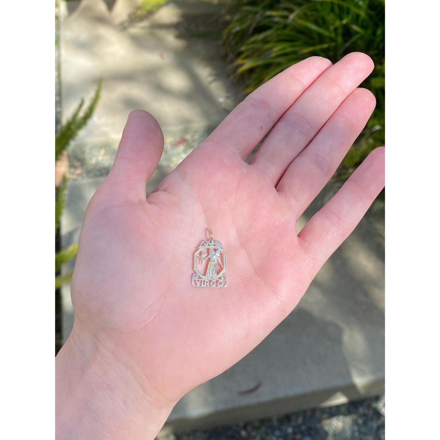 Vintage Solid 14k Yellow Gold Virgo Charm