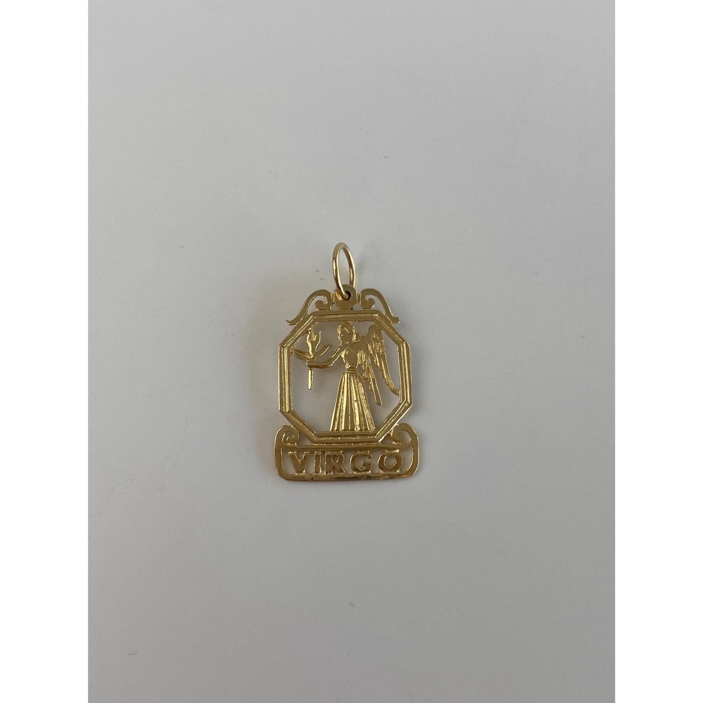 Vintage Solid 14k Yellow Gold Virgo Charm