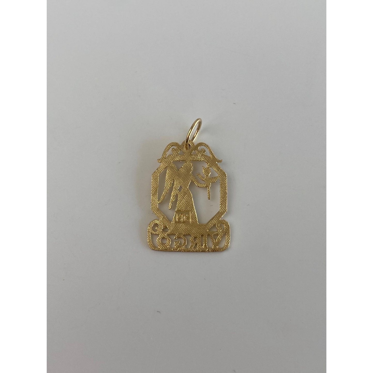 Vintage Solid 14k Yellow Gold Virgo Charm
