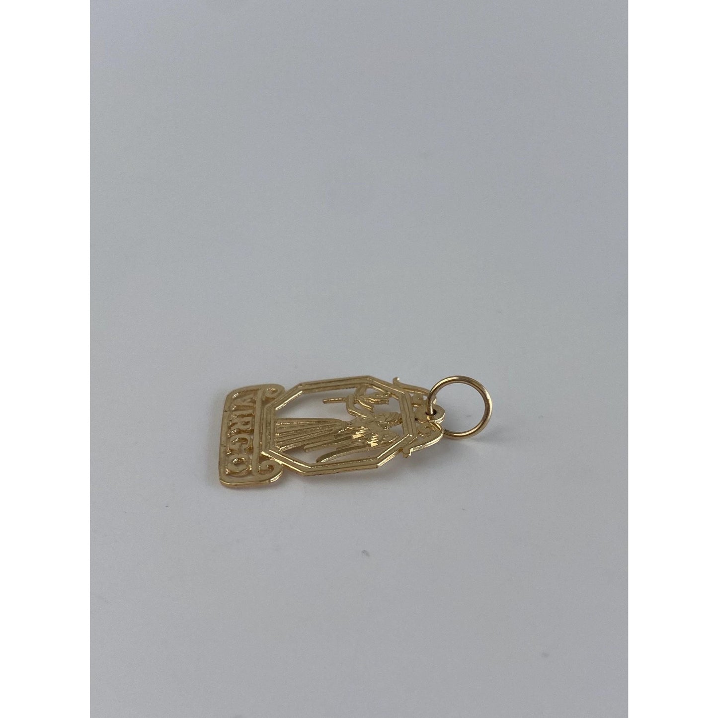 Vintage Solid 14k Yellow Gold Virgo Charm