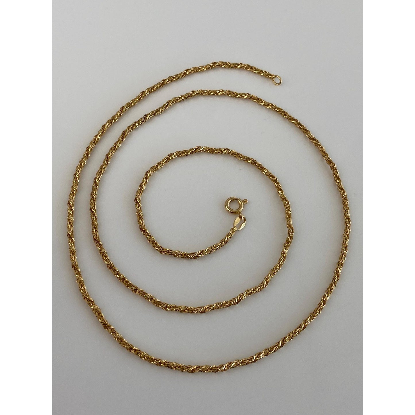 Solid 18k Yellow Gold Twist Chain Necklace - 23.25 inches