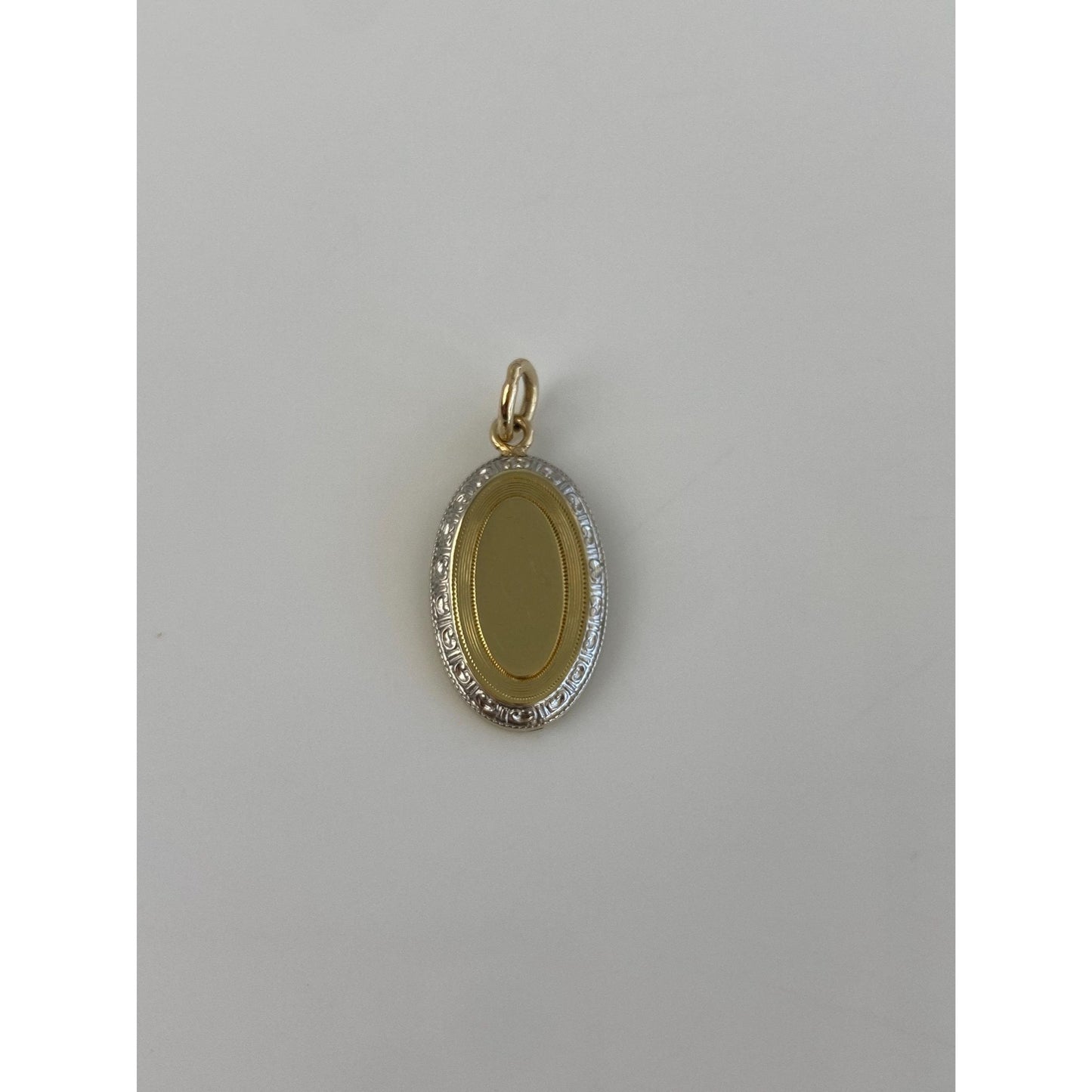 Vintage Solid 14k White & Yellow Gold Cufflink Conversion Charm