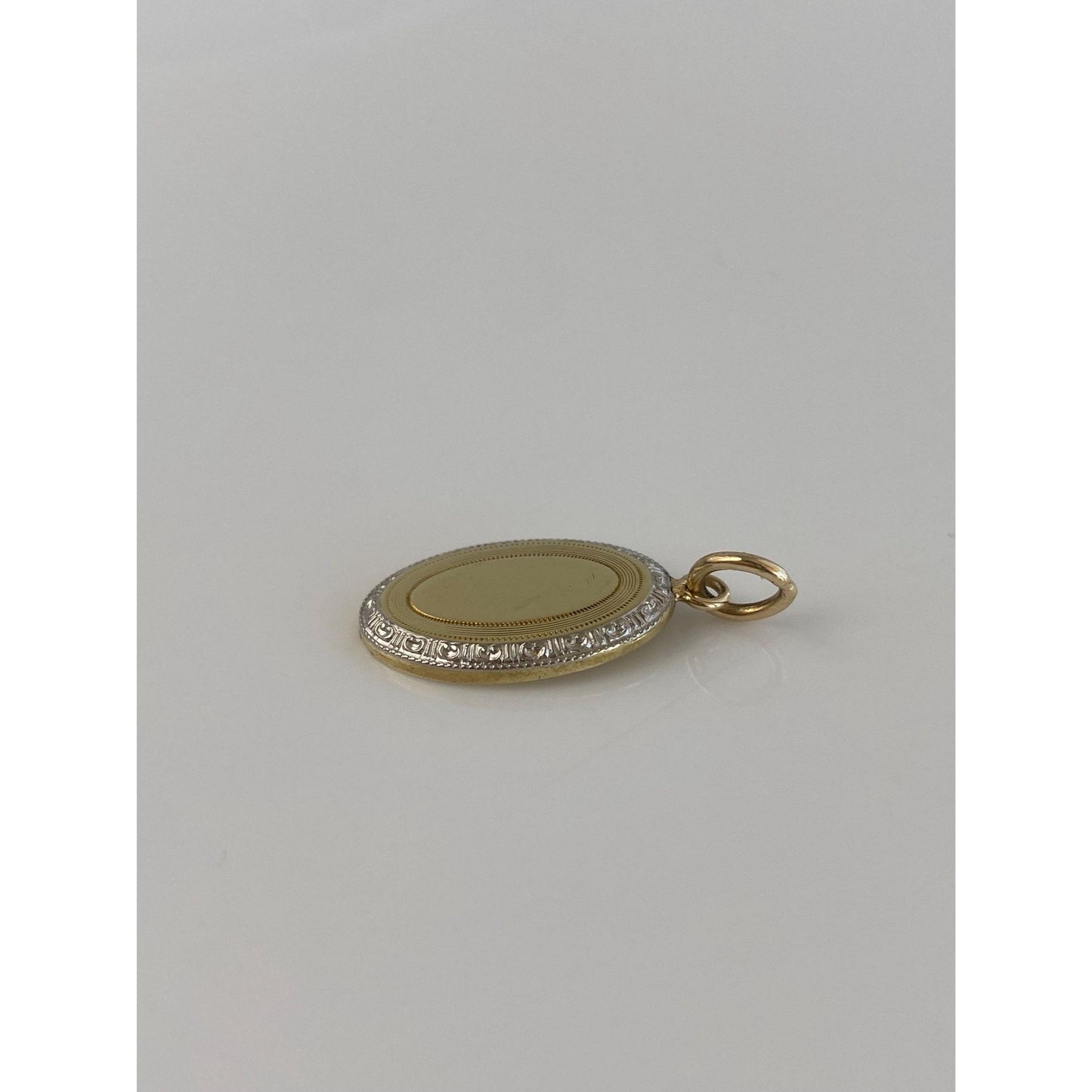 Vintage Solid 14k White & Yellow Gold Cufflink Conversion Charm