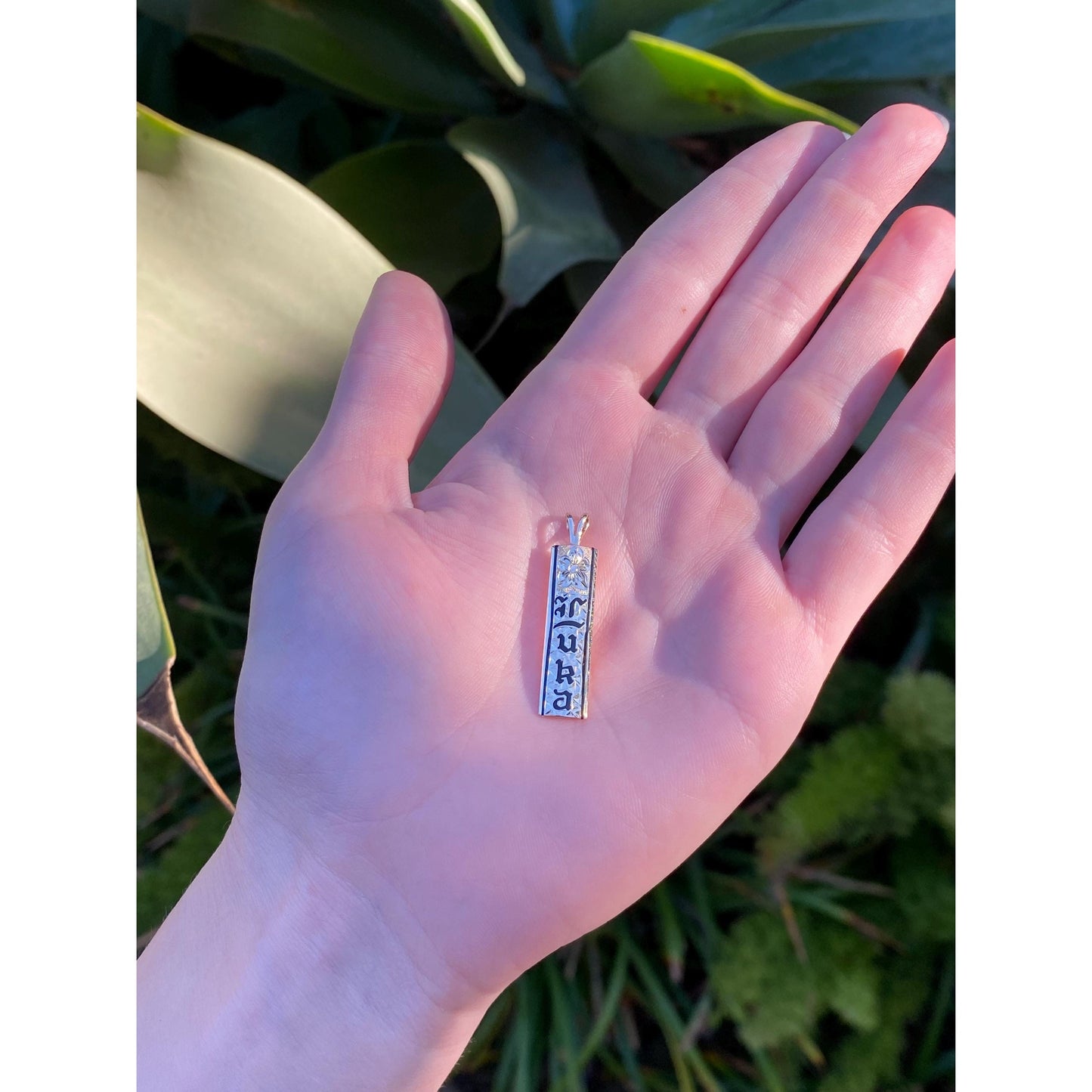 Solid 14k Yellow Gold Old English 'Luka' Floral Charm