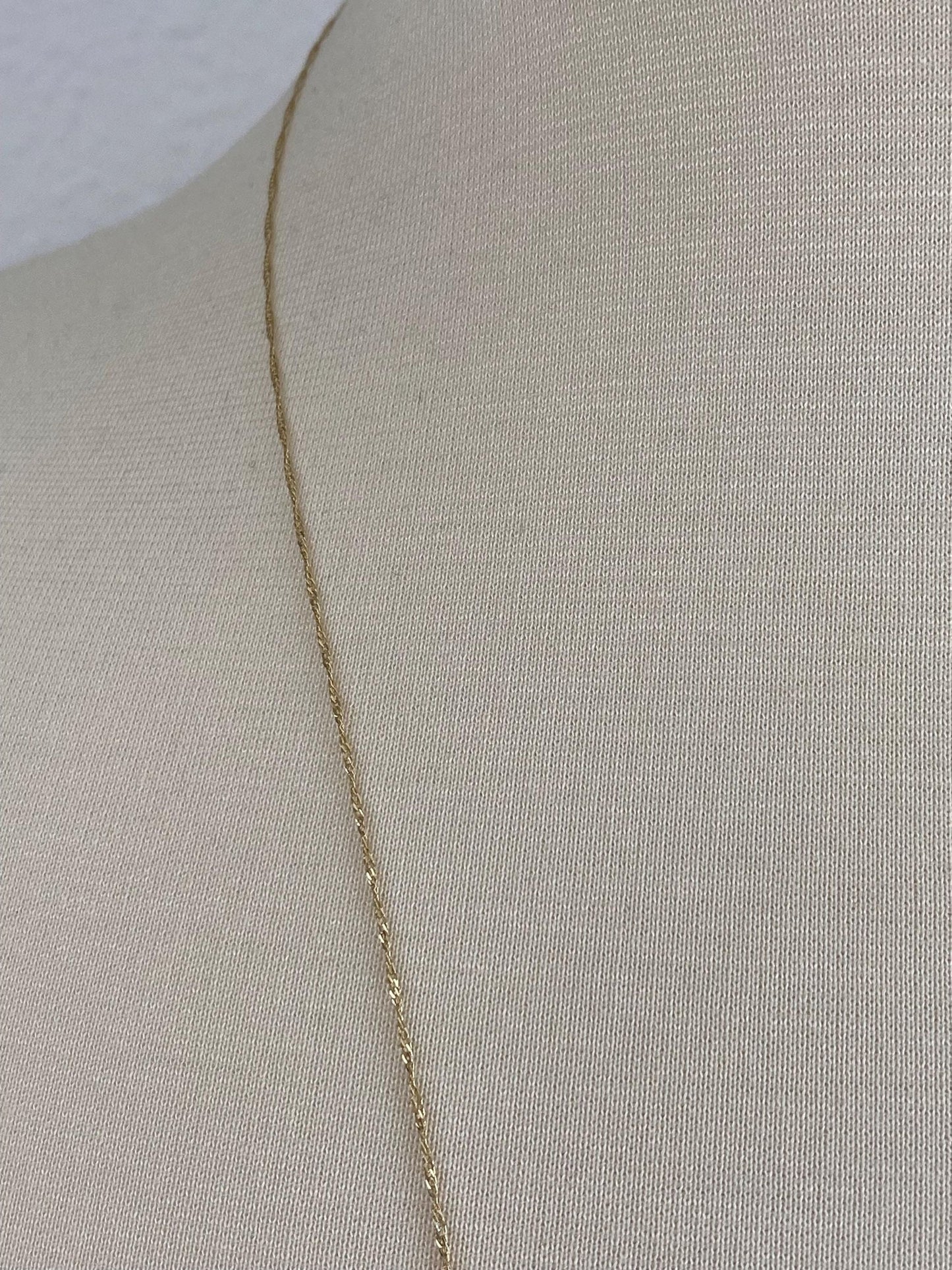 Vintage Solid 14k Yellow Gold Long Dainty Twist Chain Necklace - 28.75 inches