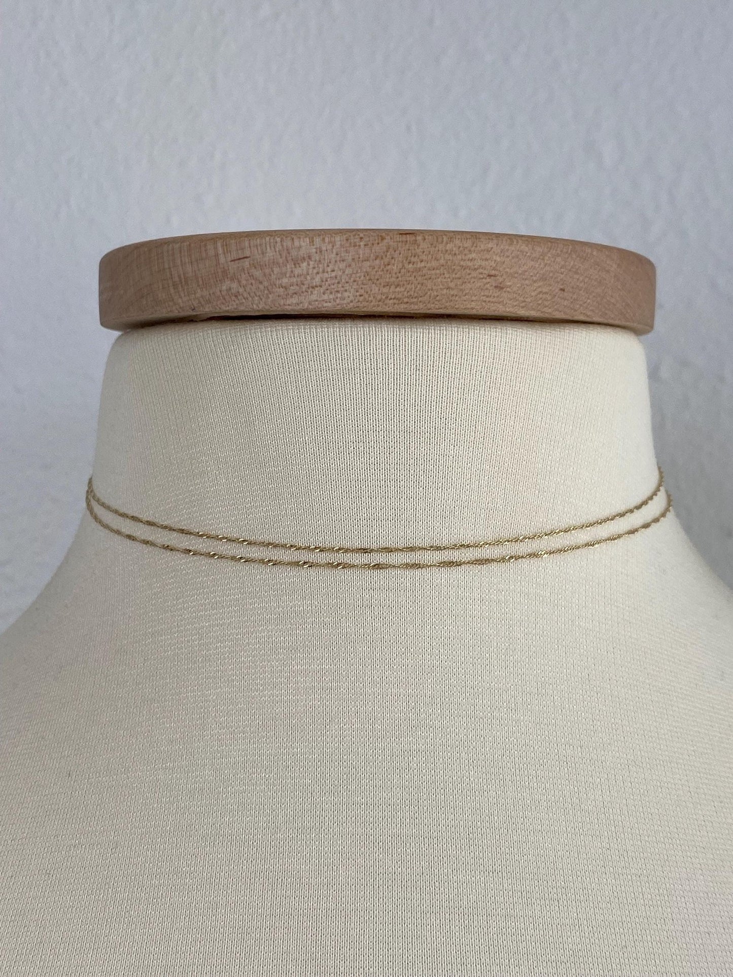 Vintage Solid 14k Yellow Gold Long Dainty Twist Chain Necklace - 28.75 inches