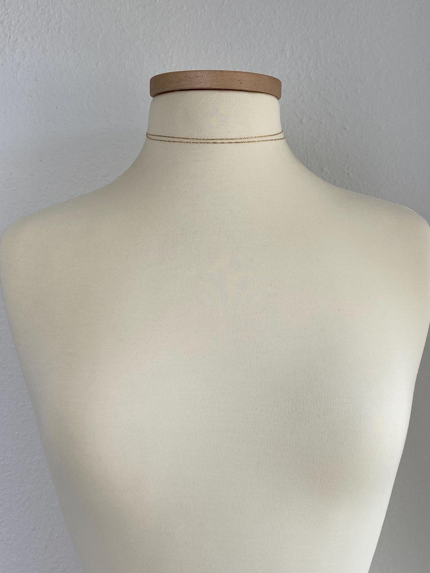 Vintage Solid 14k Yellow Gold Long Dainty Twist Chain Necklace - 28.75 inches