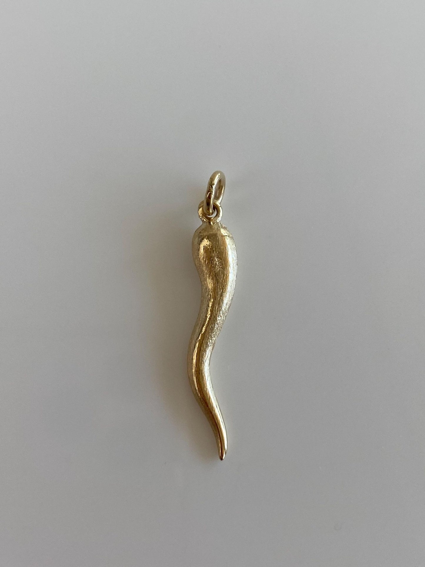 Vintage 14k Yellow Gold Textured Italian Horn Charm