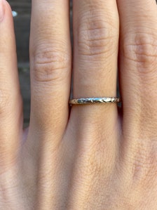 Vintage Solid 18k White Gold Designed Ring Band - Size 6.75