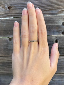 Vintage Solid 18k White Gold Designed Ring Band - Size 6.75