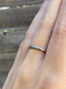 Vintage Solid 18k White Gold Designed Ring Band - Size 6.75