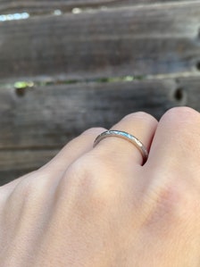 Vintage Solid 18k White Gold Designed Ring Band - Size 6.75