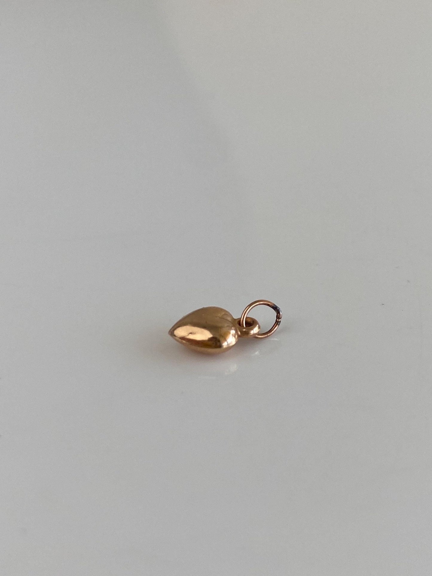 Vintage 14k Rose Gold Little Puffy Heart Charm