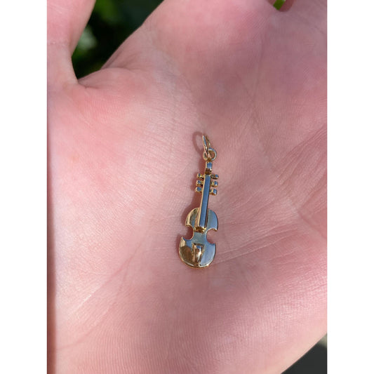 Vintage 14k Yellow Gold Guitar Charm