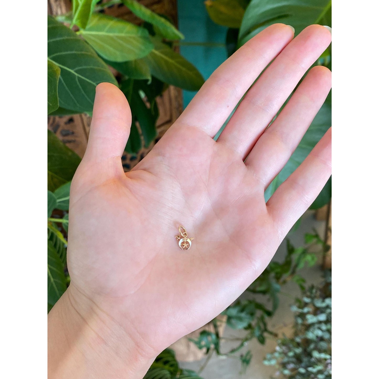 Vintage Solid 10k Yellow Gold White Enamel Freemason Charm