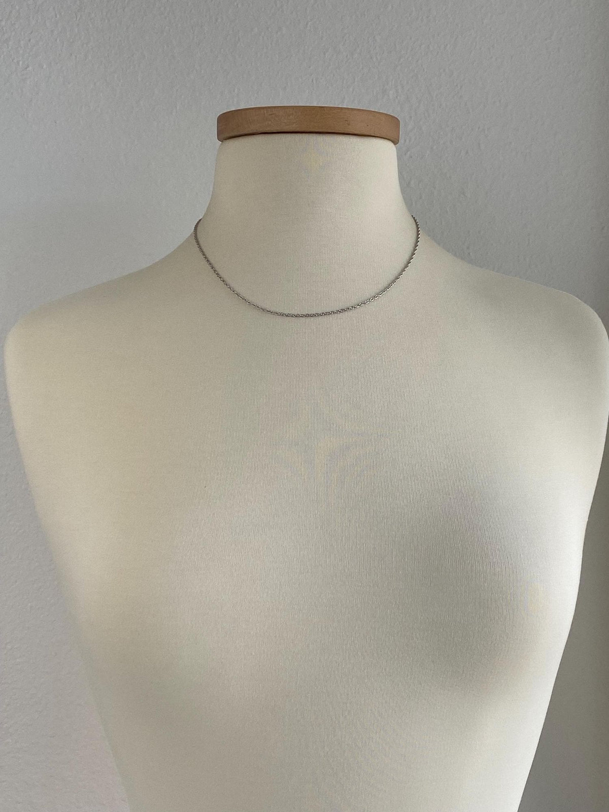 Vintage Solid 14k White Gold Chain Necklace - 18 inches