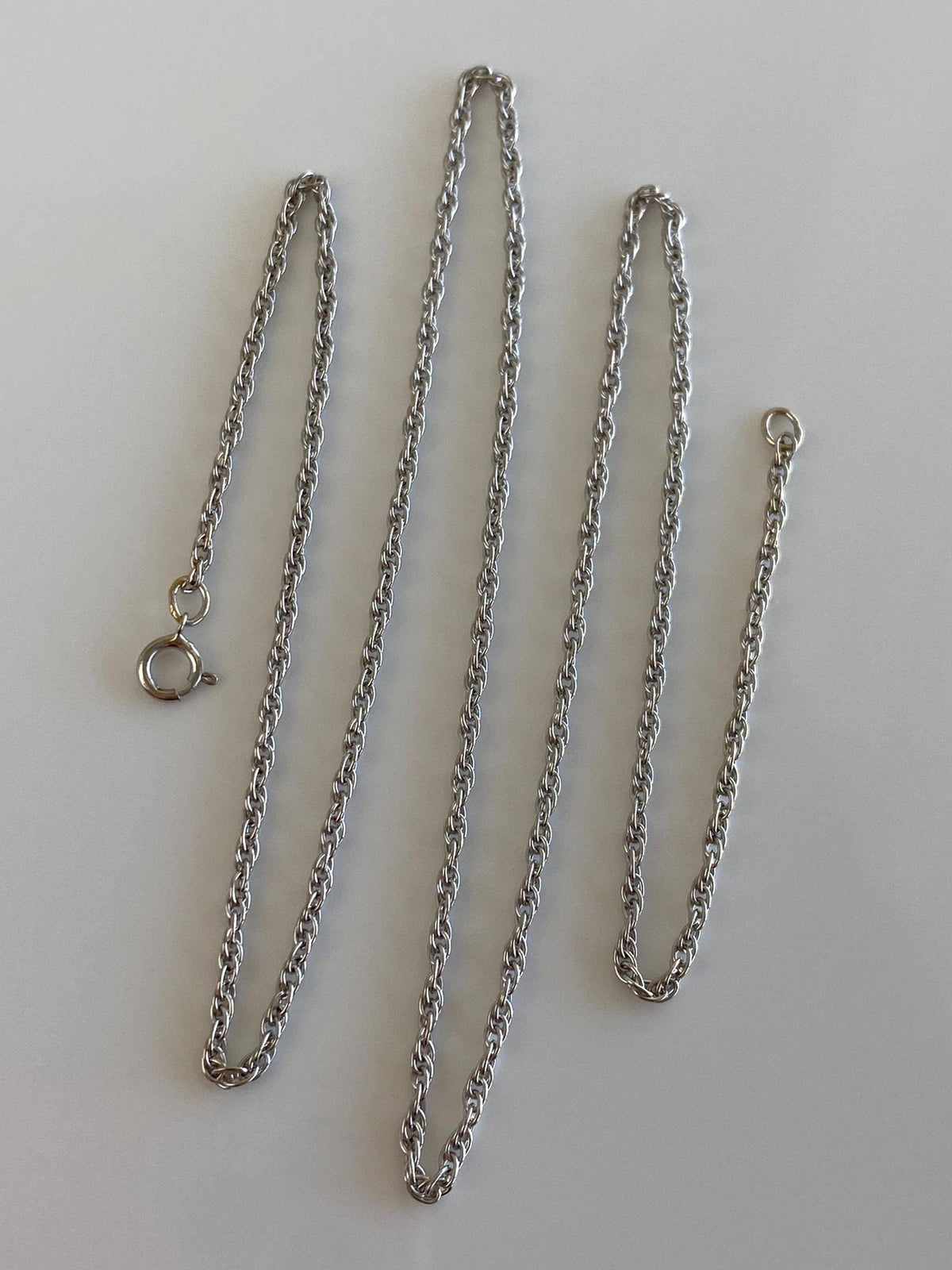 Vintage Solid 14k White Gold Chain Necklace - 18 inches