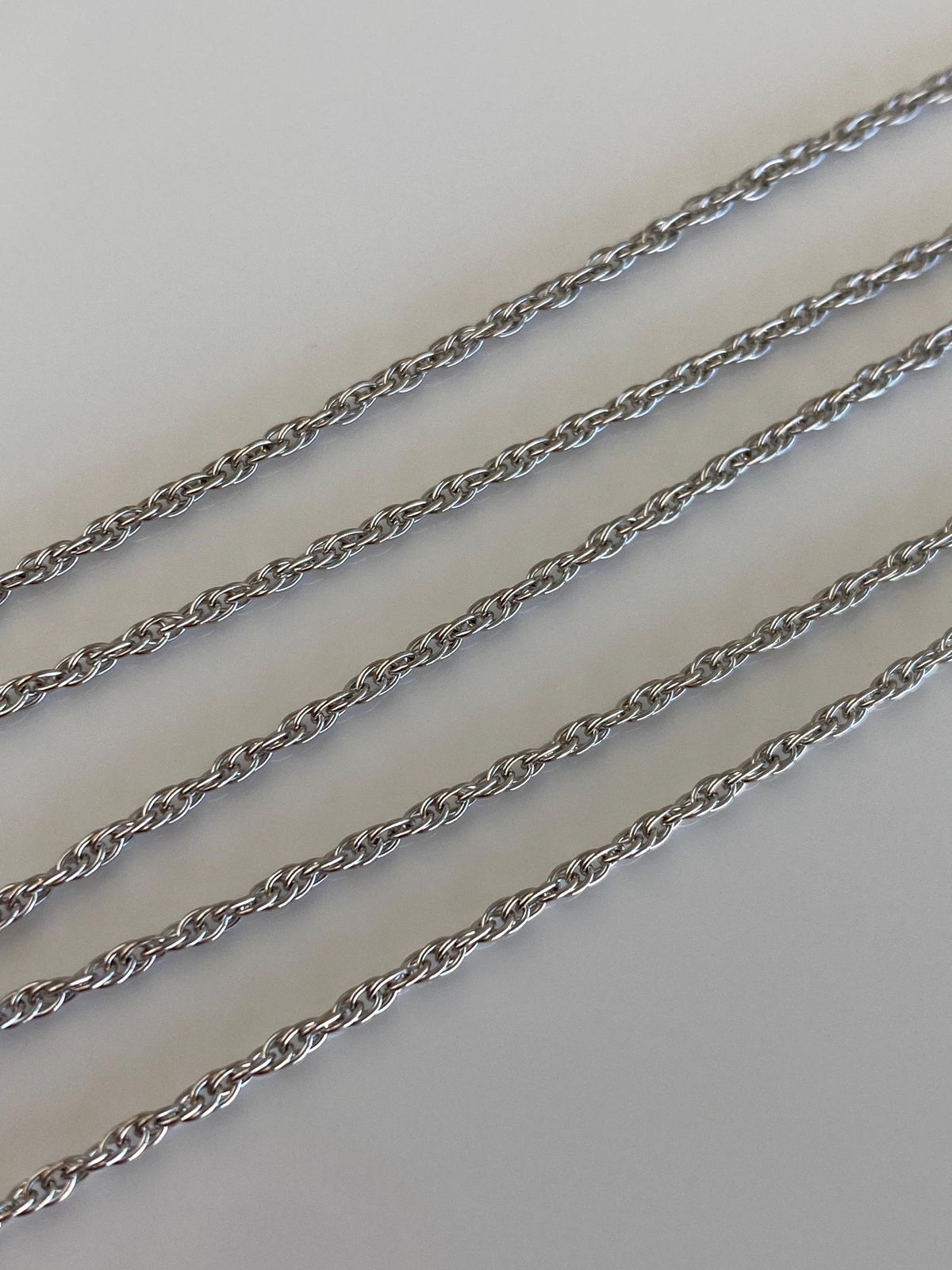 Vintage Solid 14k White Gold Chain Necklace - 18 inches