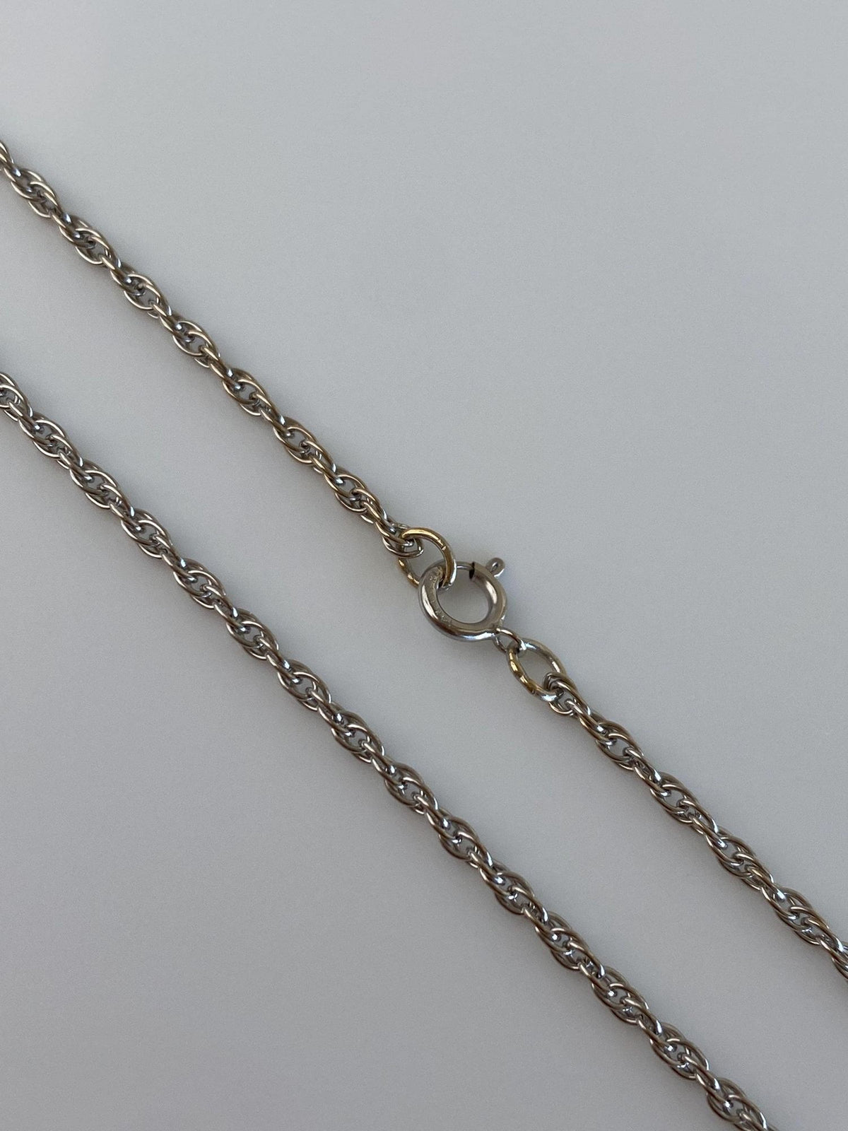 Vintage Solid 14k White Gold Chain Necklace - 18 inches