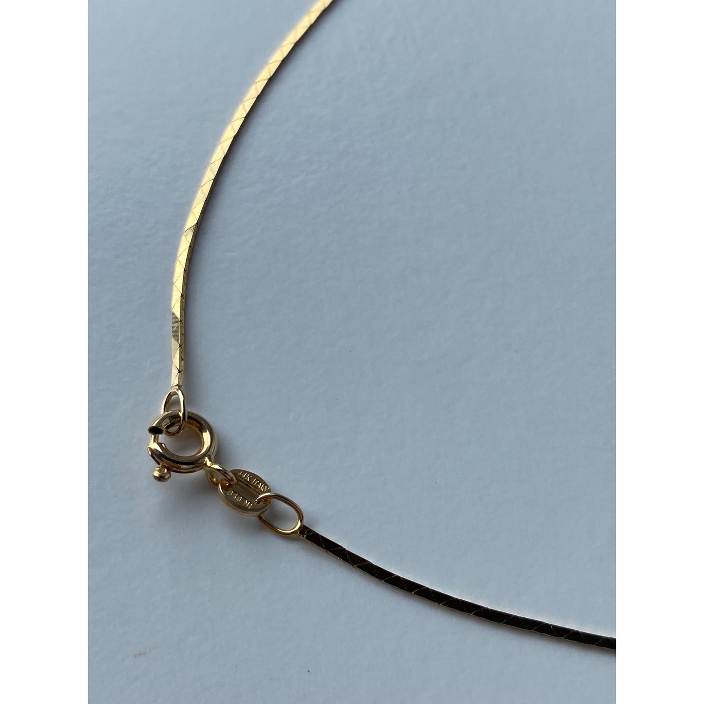 Vintage Solid 14k Yellow Gold Long Triangle Link Chain Necklace - 29.5 inches