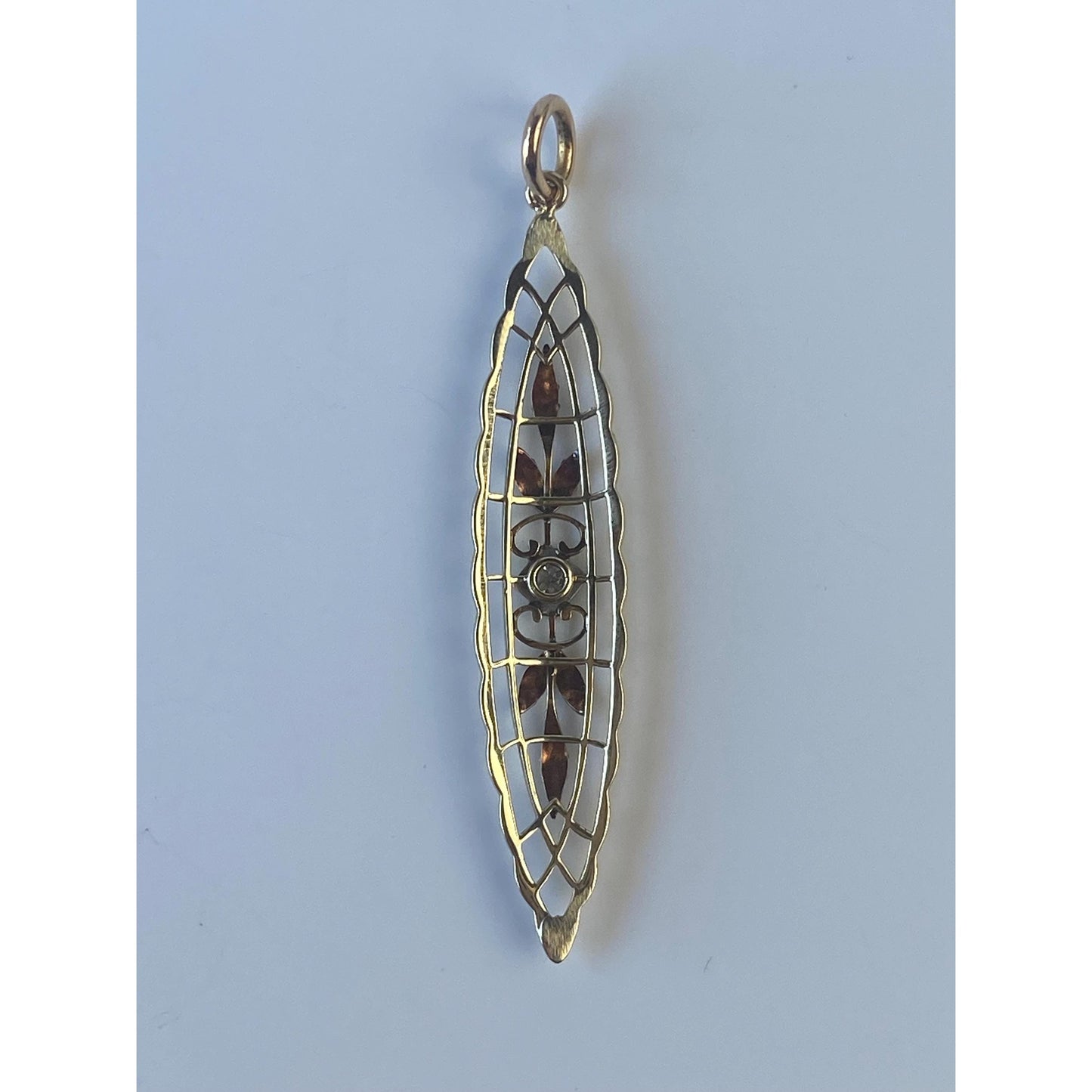 Vintage Solid 14k White & Yellow Gold Diamond Charm