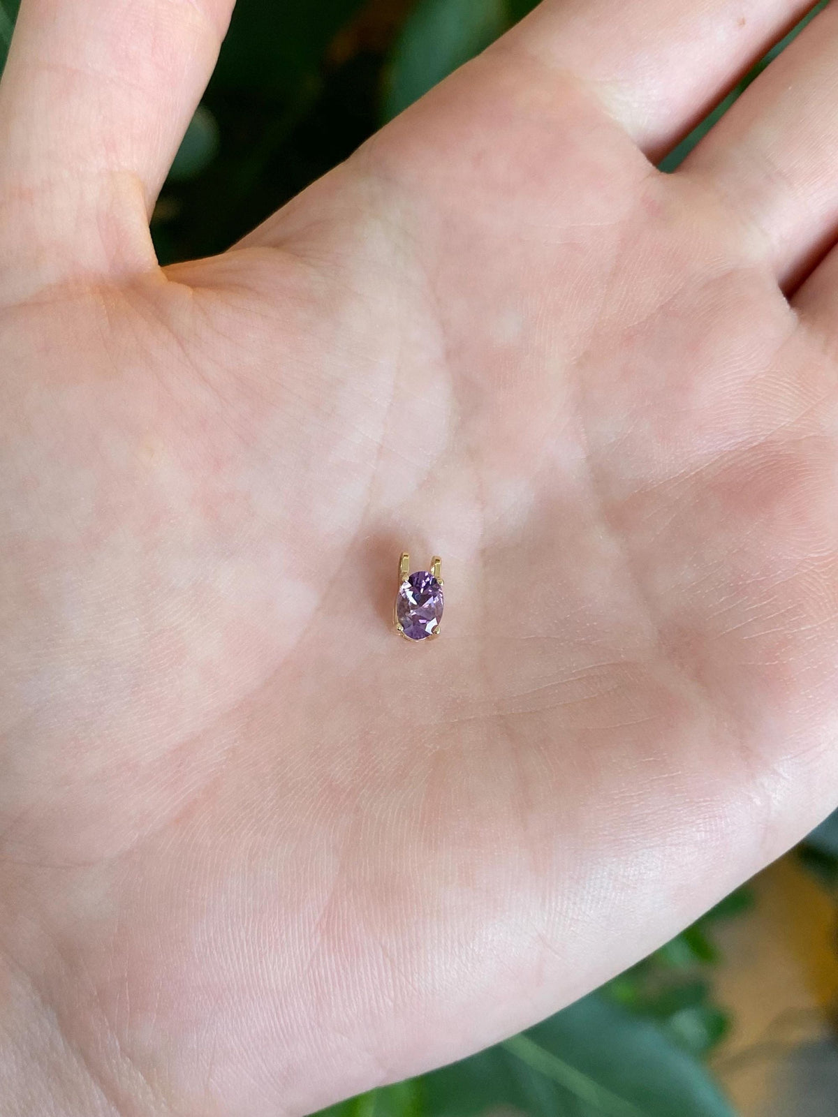 Vintage Solid 14k Yellow Gold Amethyst Charm