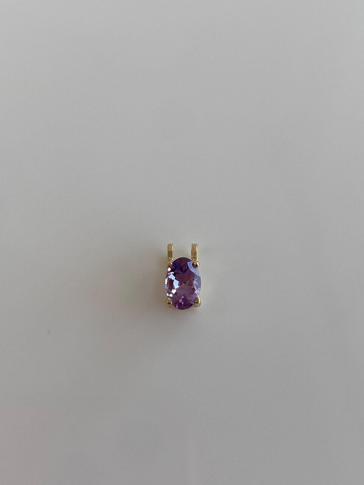 Vintage Solid 14k Yellow Gold Amethyst Charm