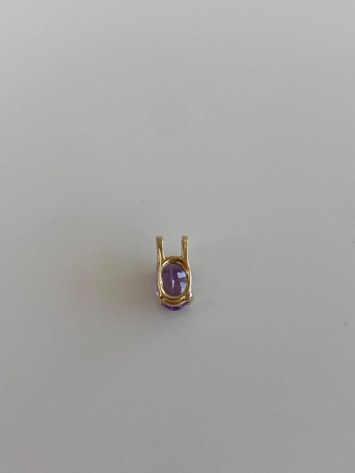 Vintage Solid 14k Yellow Gold Amethyst Charm