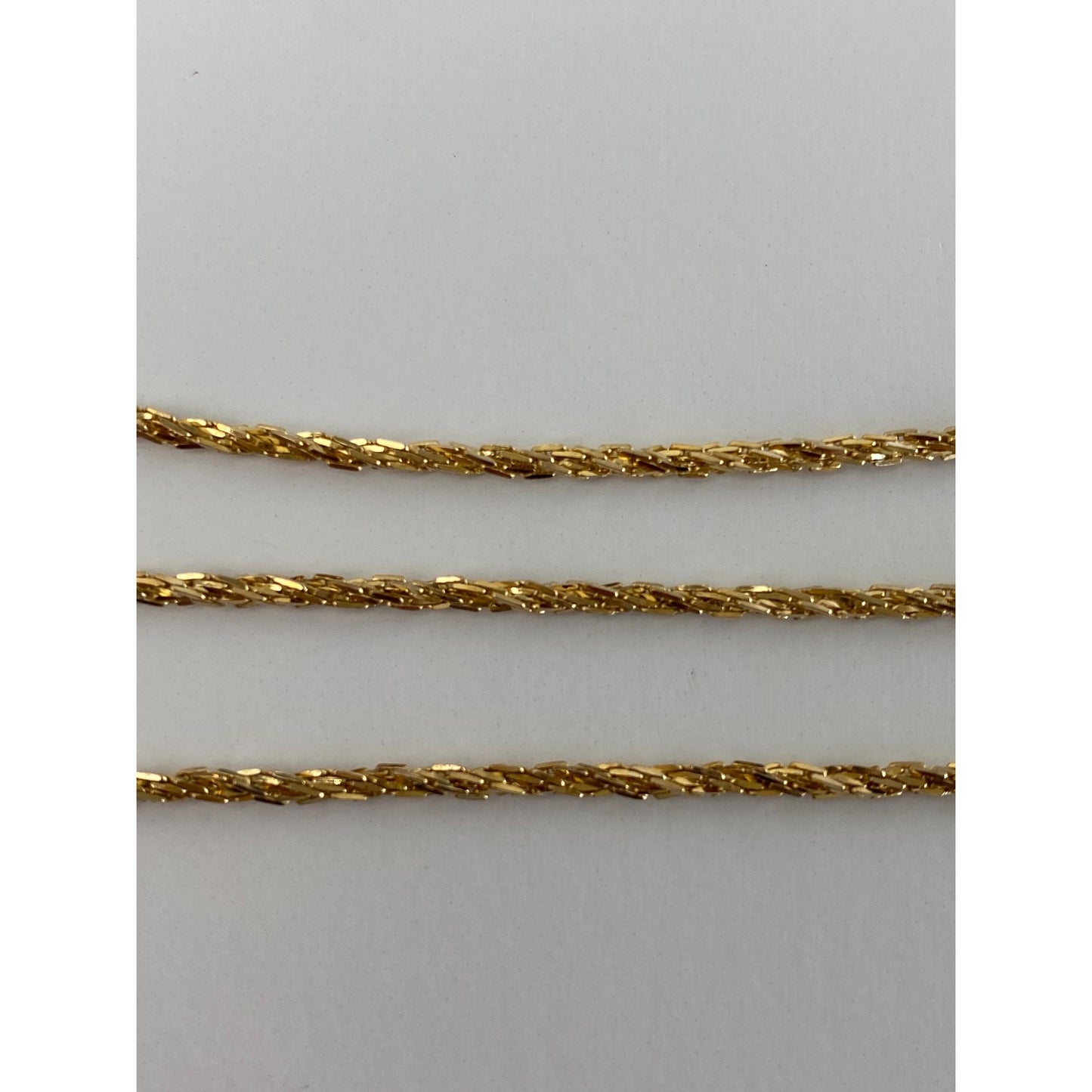 Vintage Solid 14k Yellow Gold Twist Chain Necklace - 16 inches