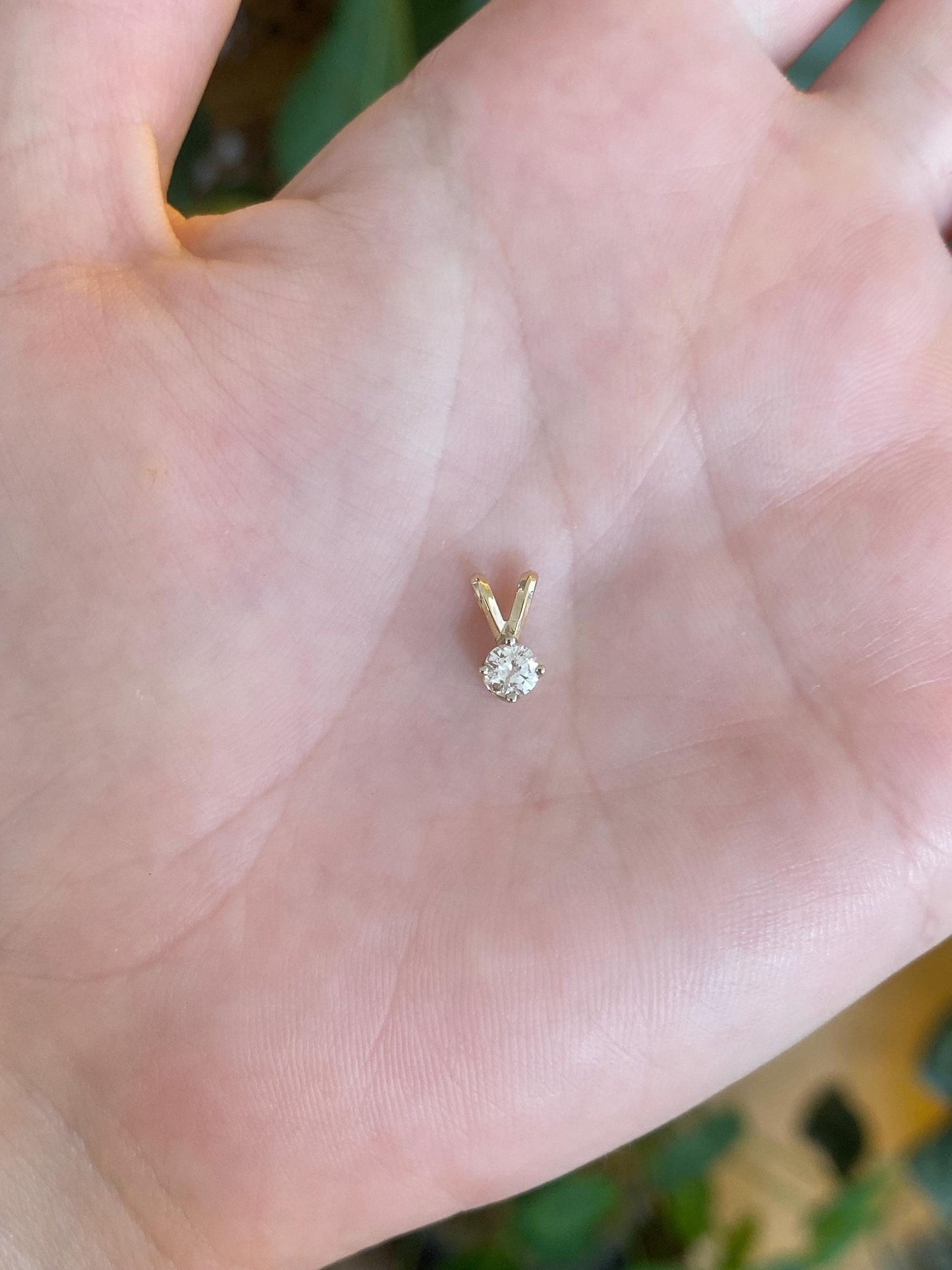 Solid 14k White & Yellow Gold Diamond Charm