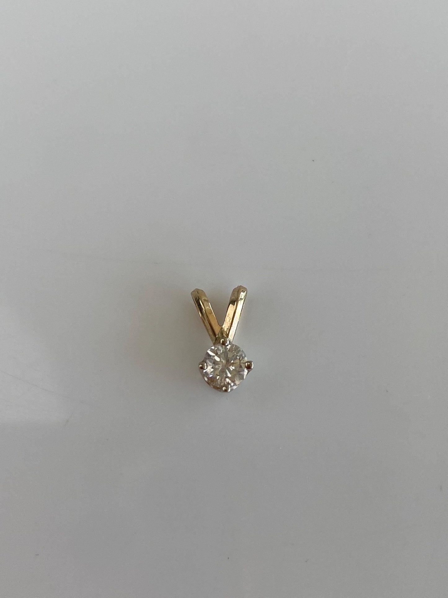 Solid 14k White & Yellow Gold Diamond Charm