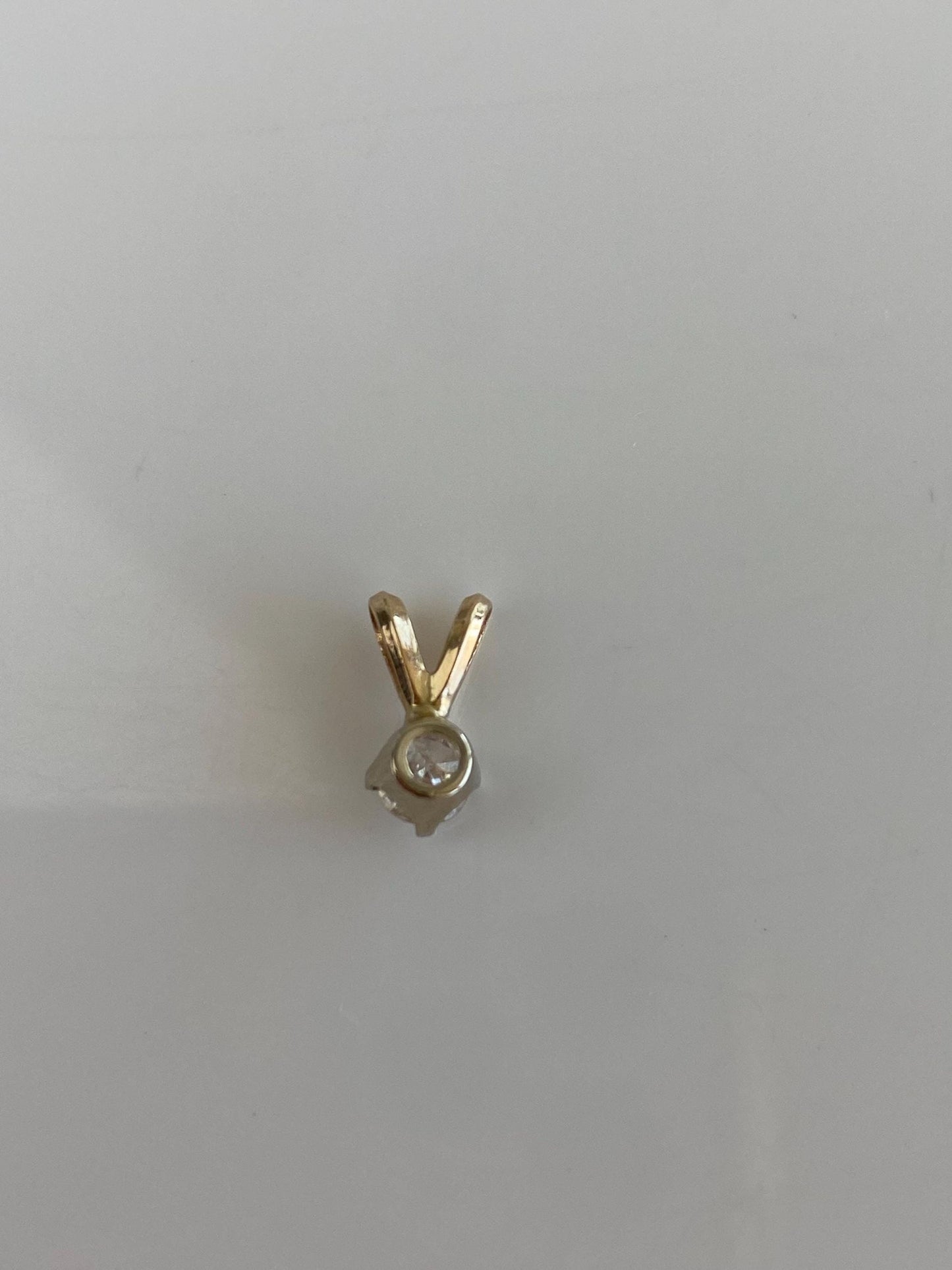 Solid 14k White & Yellow Gold Diamond Charm