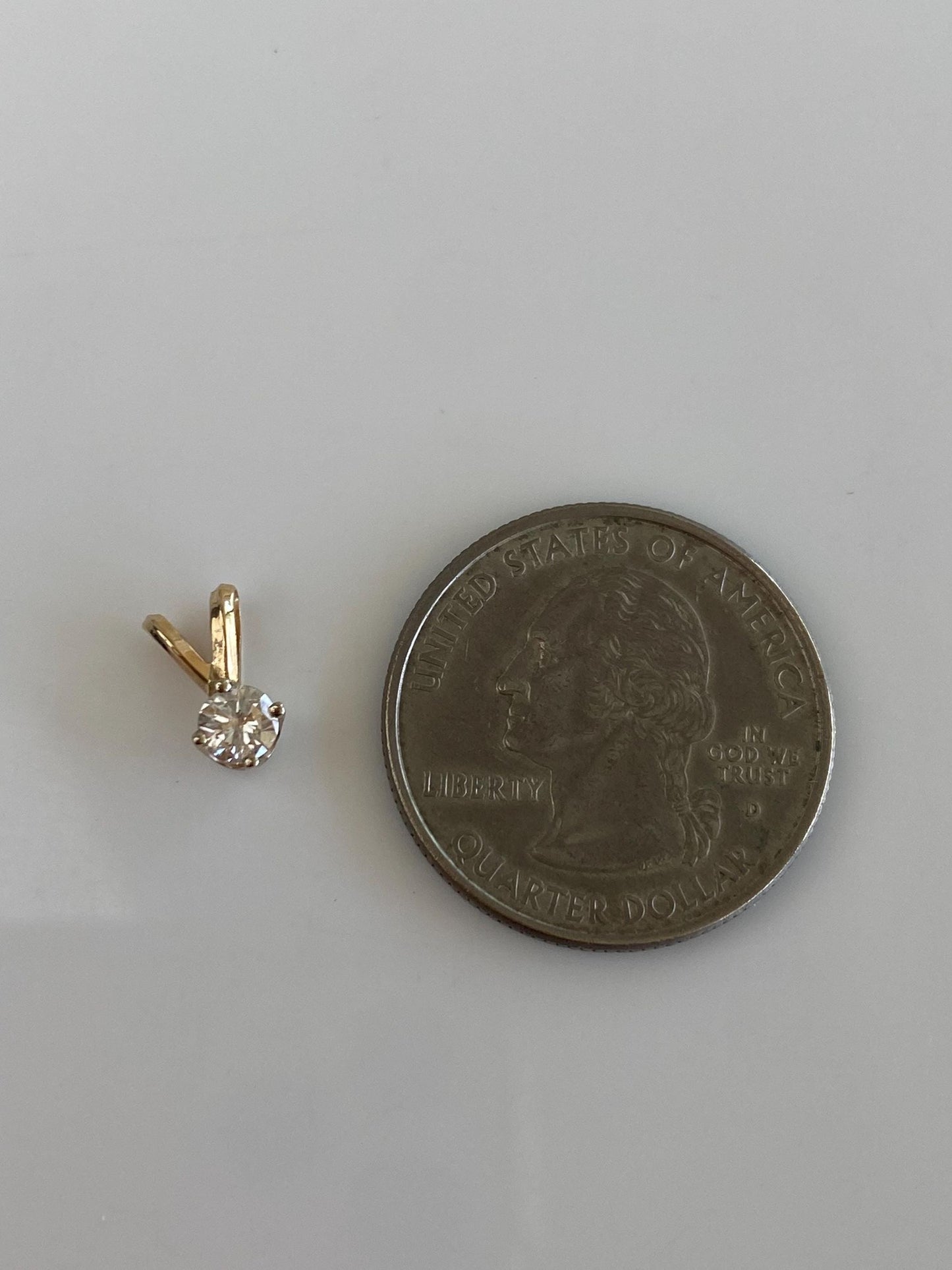 Solid 14k White & Yellow Gold Diamond Charm