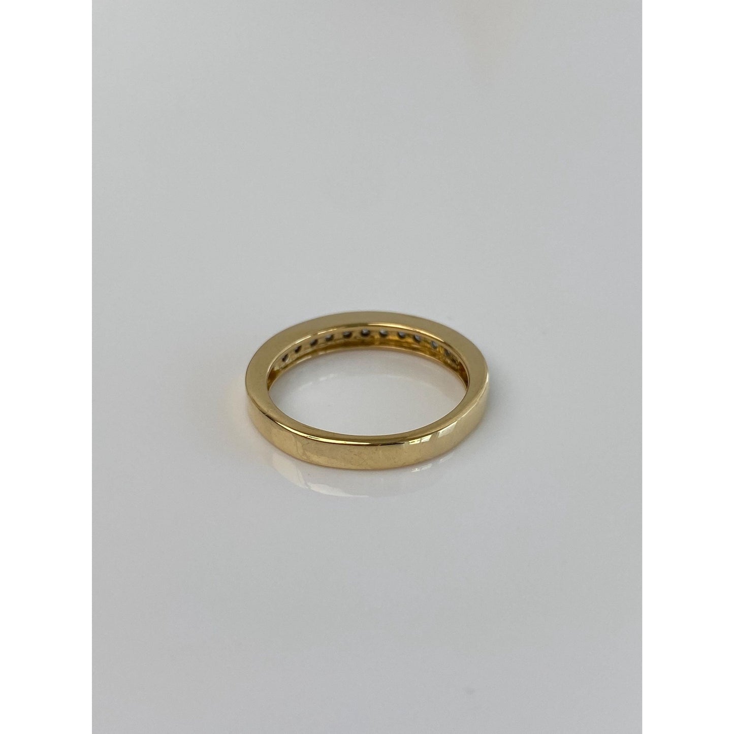 Vintage Solid 18k Yellow Gold Diamond Ring Band - Size 6.75