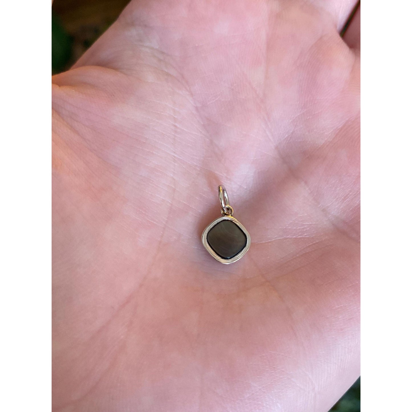 Vintage 14k White & Yellow Gold Little Peacock Pearl Cufflink Conversion Charm