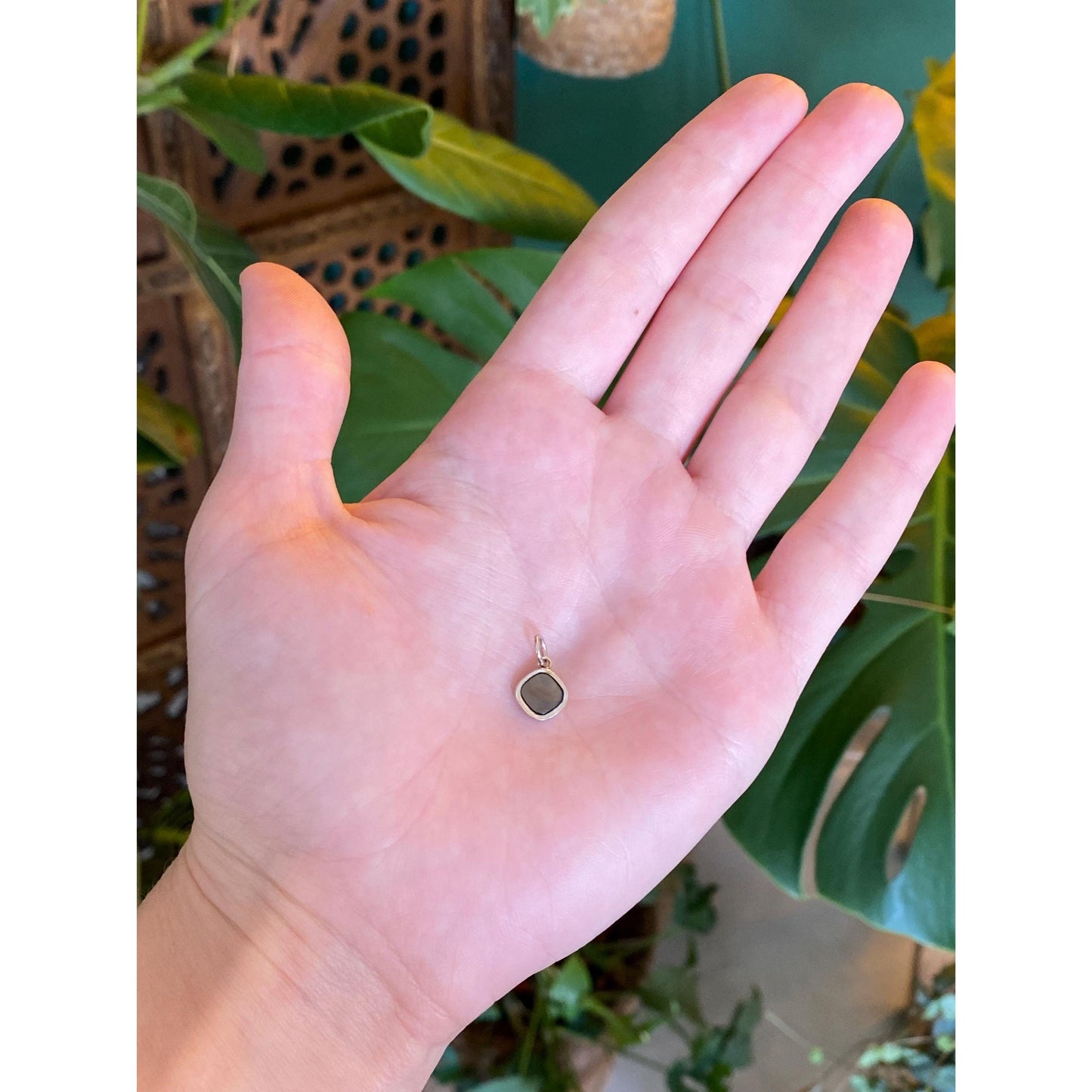 Vintage 14k White & Yellow Gold Little Peacock Pearl Cufflink Conversion Charm