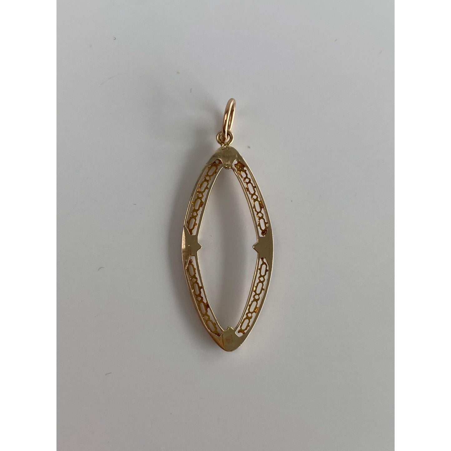 Vintage Solid 10k Yellow Gold Seed Pearl Oval Charm