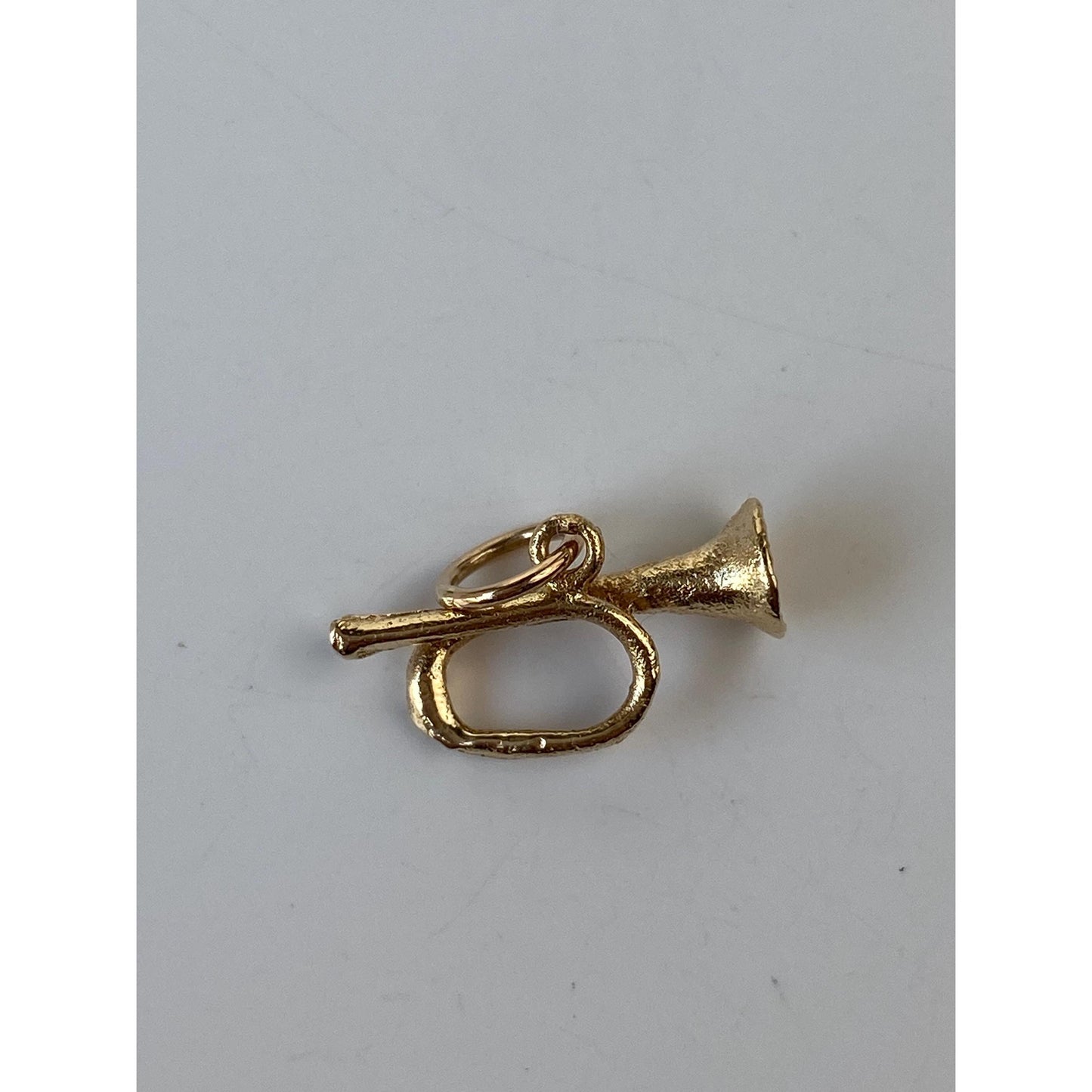 Vintage Solid 14k Yellow Gold Trumpet Charm