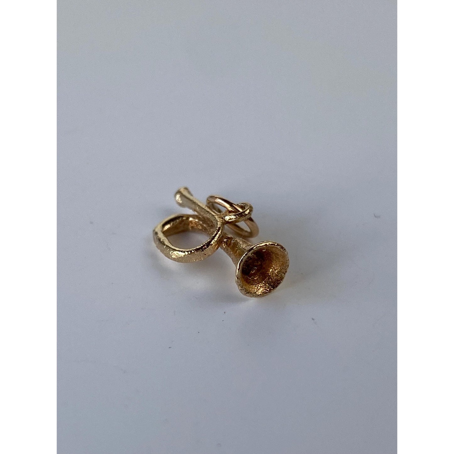 Vintage Solid 14k Yellow Gold Trumpet Charm