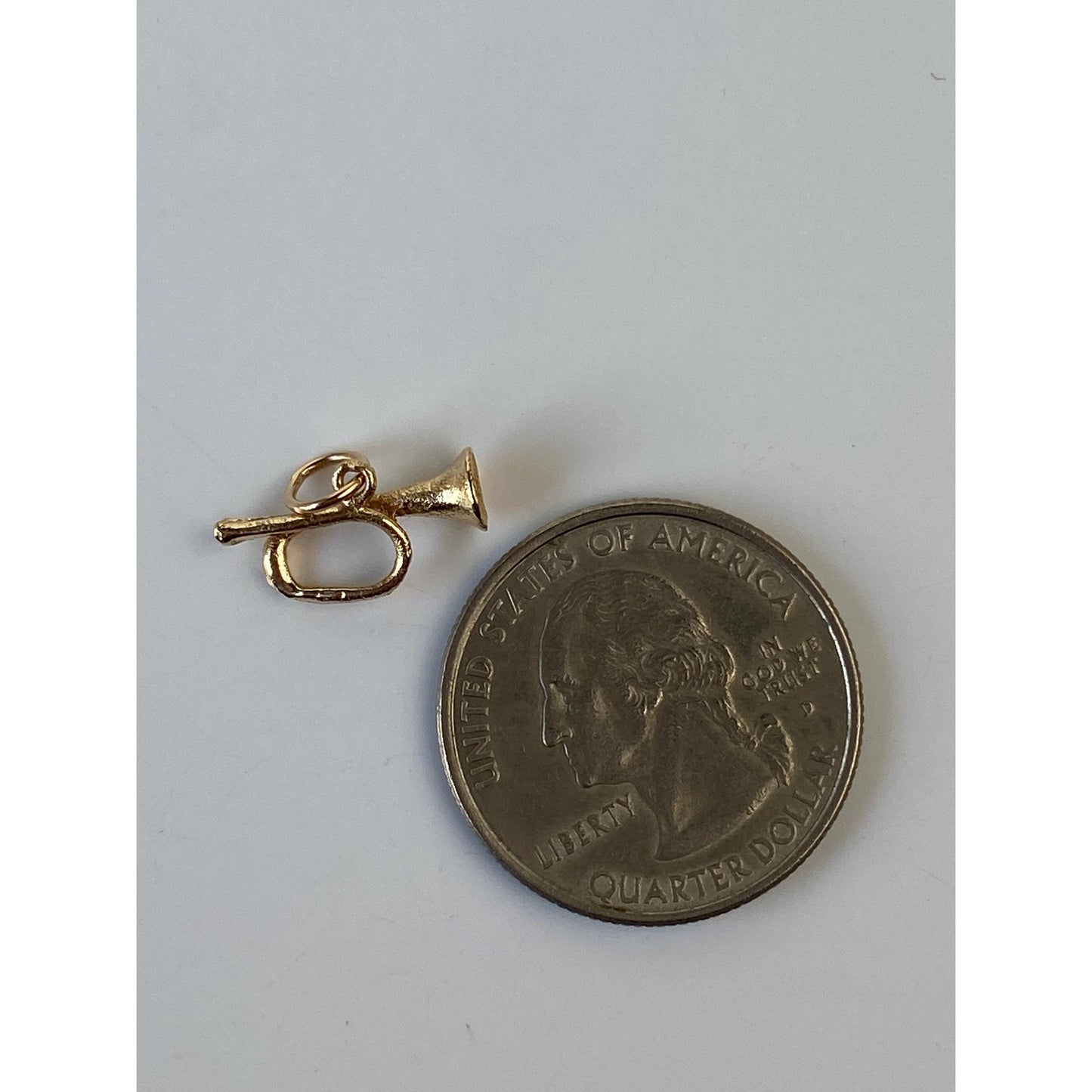 Vintage Solid 14k Yellow Gold Trumpet Charm